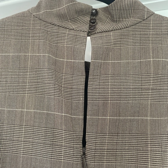 Michael Kors Plaid Belted Sleeveless Midi Dress Brown Size 12 - Picture 5 of 12